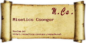 Misetics Csongor névjegykártya